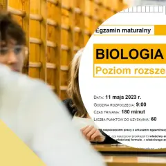 Fragment arkusza maturalnego z biologii na poziomie rozszerzonym, z informacją o czasie trwania 180 minut.